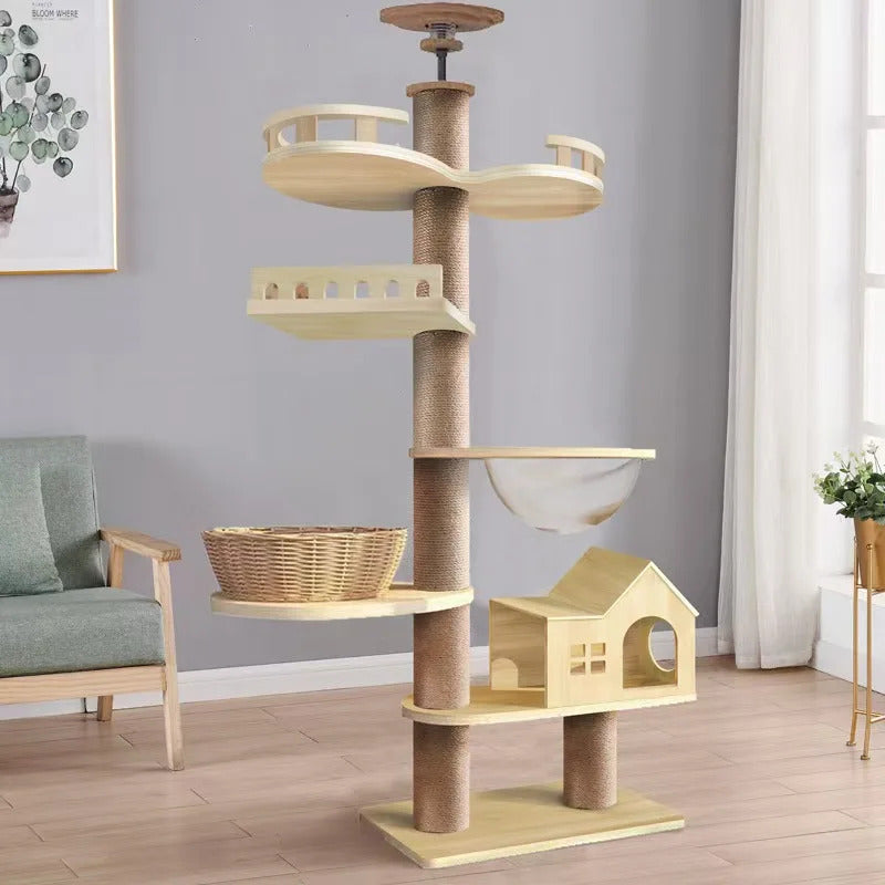Solid Wooden Cat Tree Tower House - Product Image 5