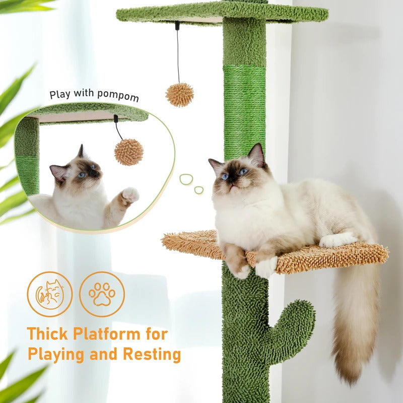 5-Tier Cactus Cat Tower Floor to Ceiling - Product Image 5
