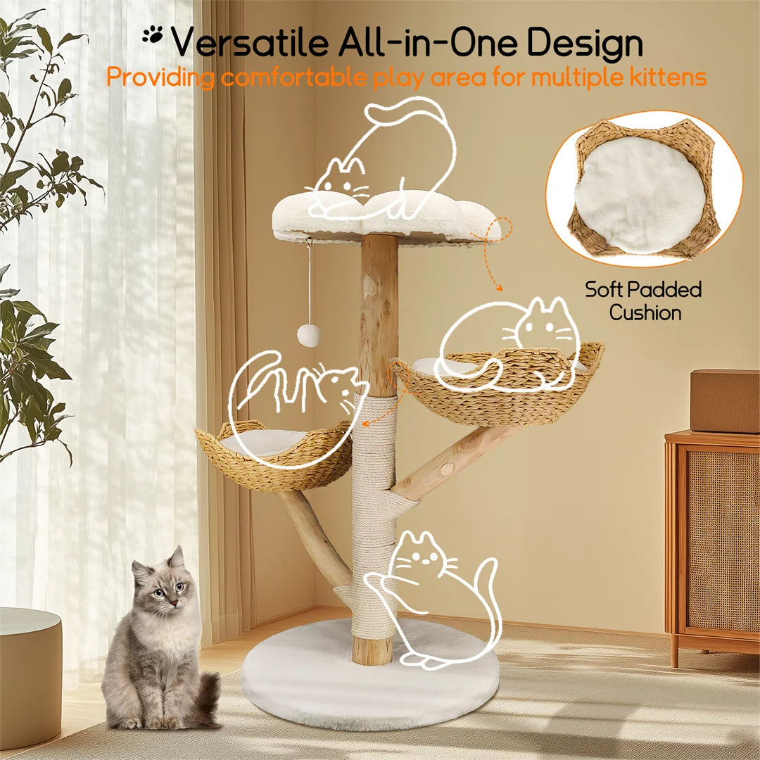 110cm Solid Wood Cat Climbing Tree - Product Image 11