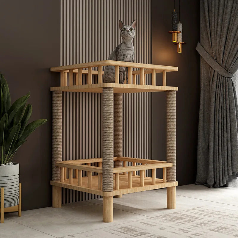 Solid Pine Wood Cat Climbing Frame - Product Image 7