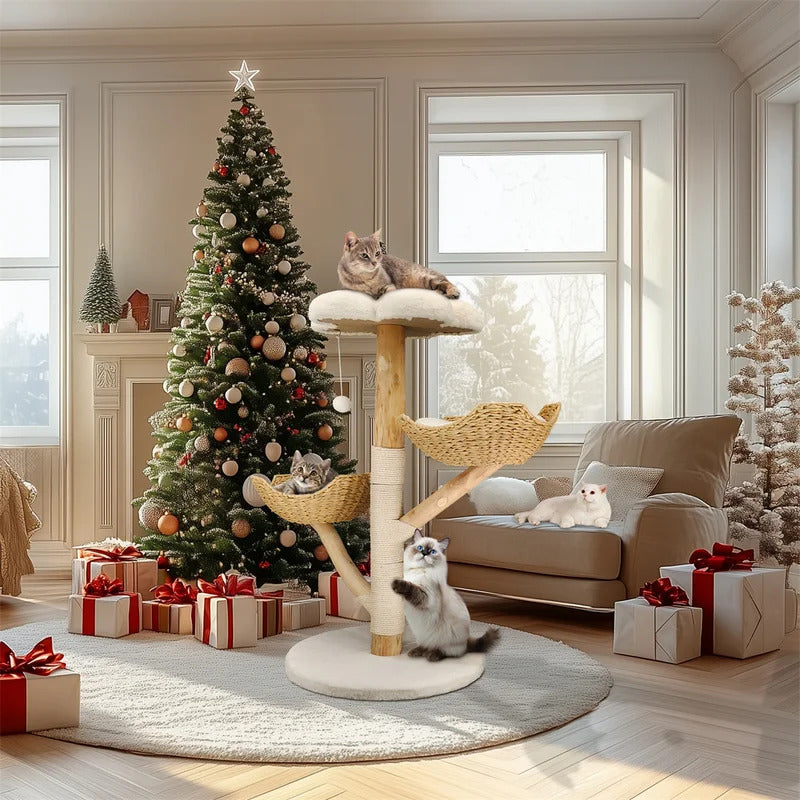 110cm Solid Wood Cat Climbing Tree - Product Image 4