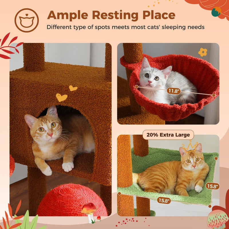 Multi-Level Mushroom Cat Tree - Product Image 2