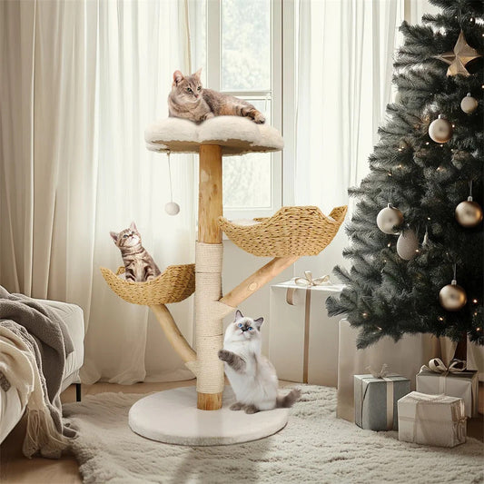 110cm Solid Wood Cat Climbing Tree - Main Product Image