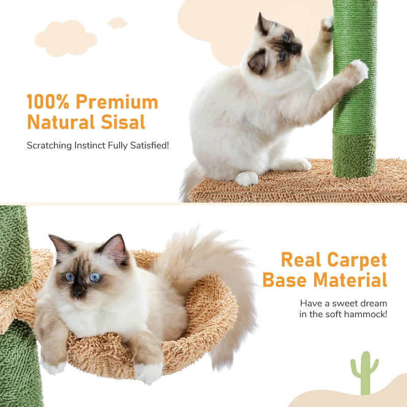 5-Tier Cactus Cat Tower Floor to Ceiling - Product Image 4