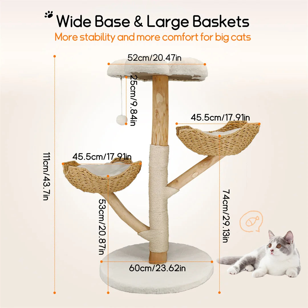 110cm Solid Wood Cat Climbing Tree - Product Image 9