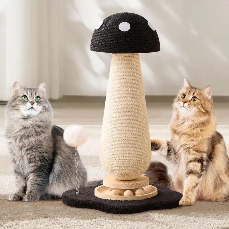 Solid Wood Mushroom Cat Scratching Post - Product Image 5