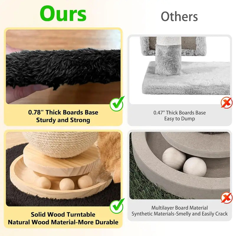Solid Wood Mushroom Cat Scratching Post - Product Image 7