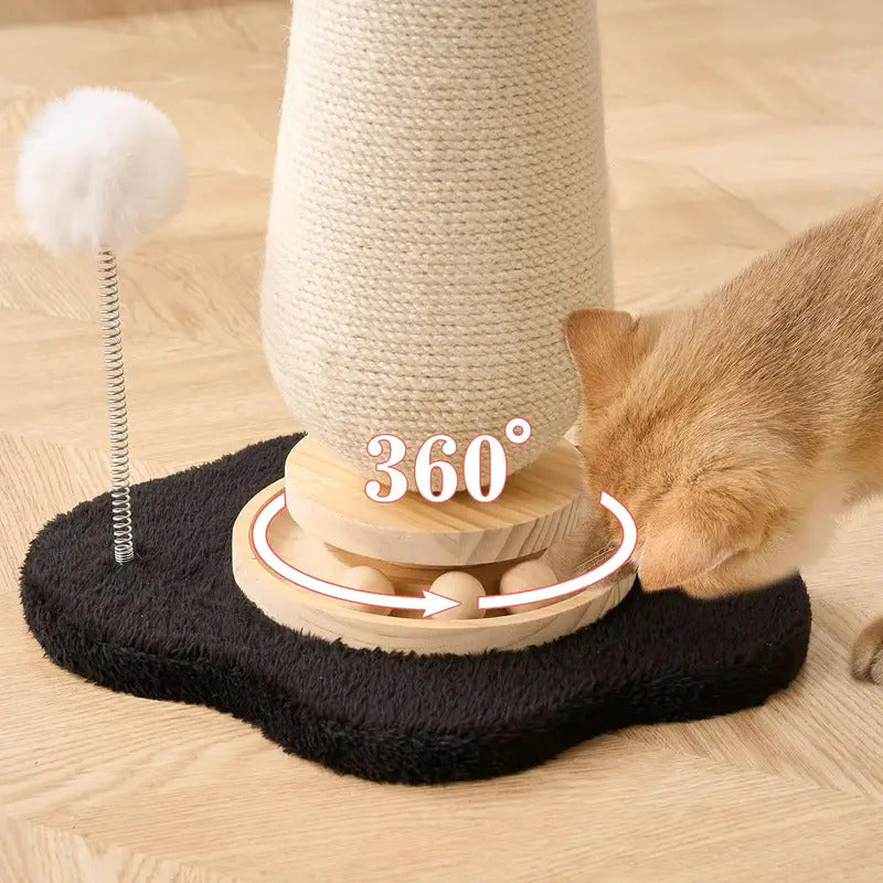 Solid Wood Mushroom Cat Scratching Post - Product Image 4