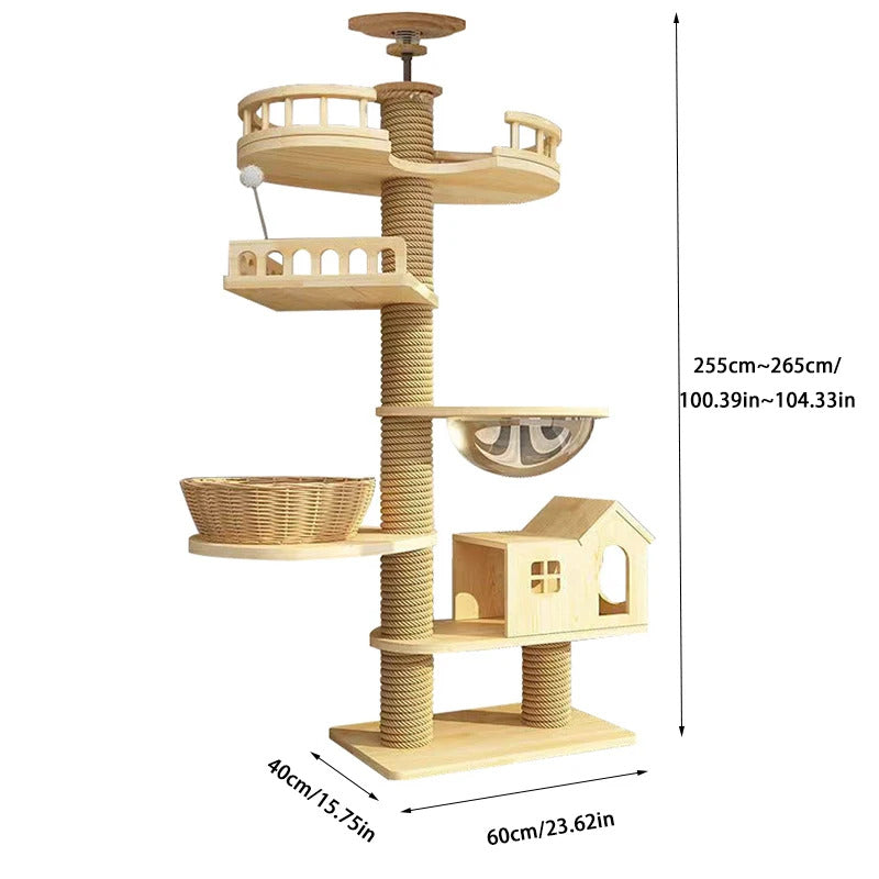 Solid Wooden Cat Tree Tower House - Product Image 6